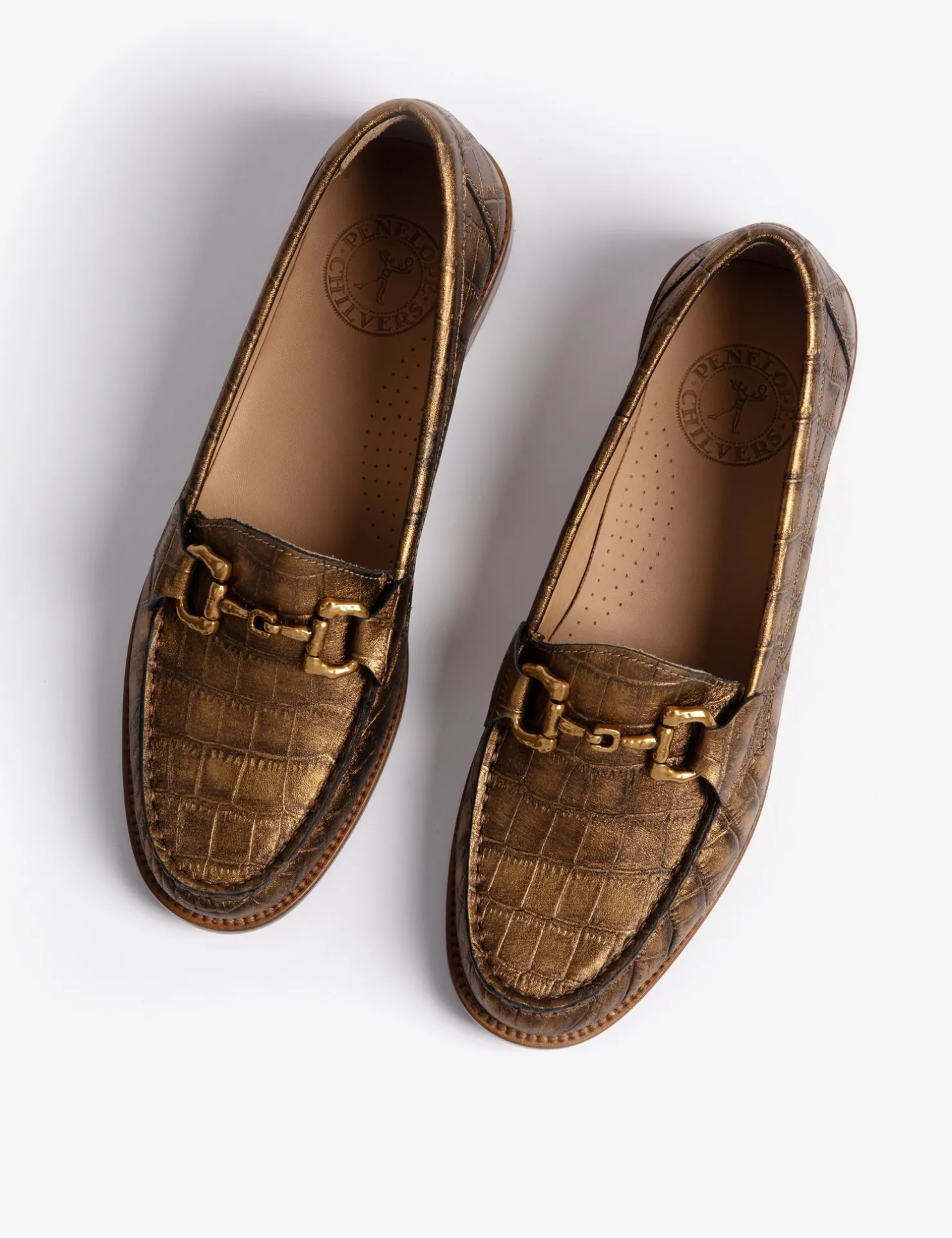 Penelope Chilvers Loafers*Ayr Metallic Croc Loafer
