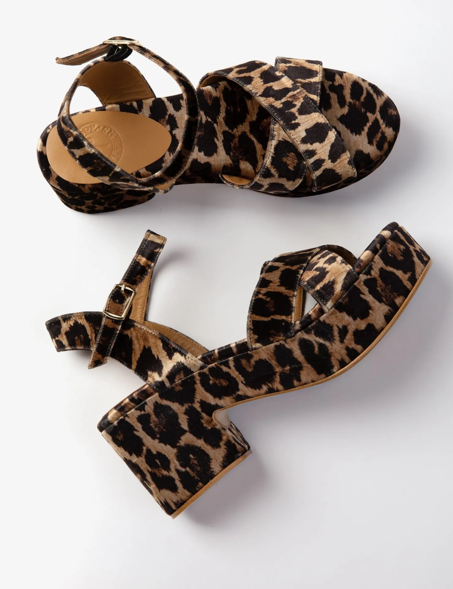 Penelope Chilvers Heeled Shoes | Sandals*Azalea Leopard Velvet Sandal