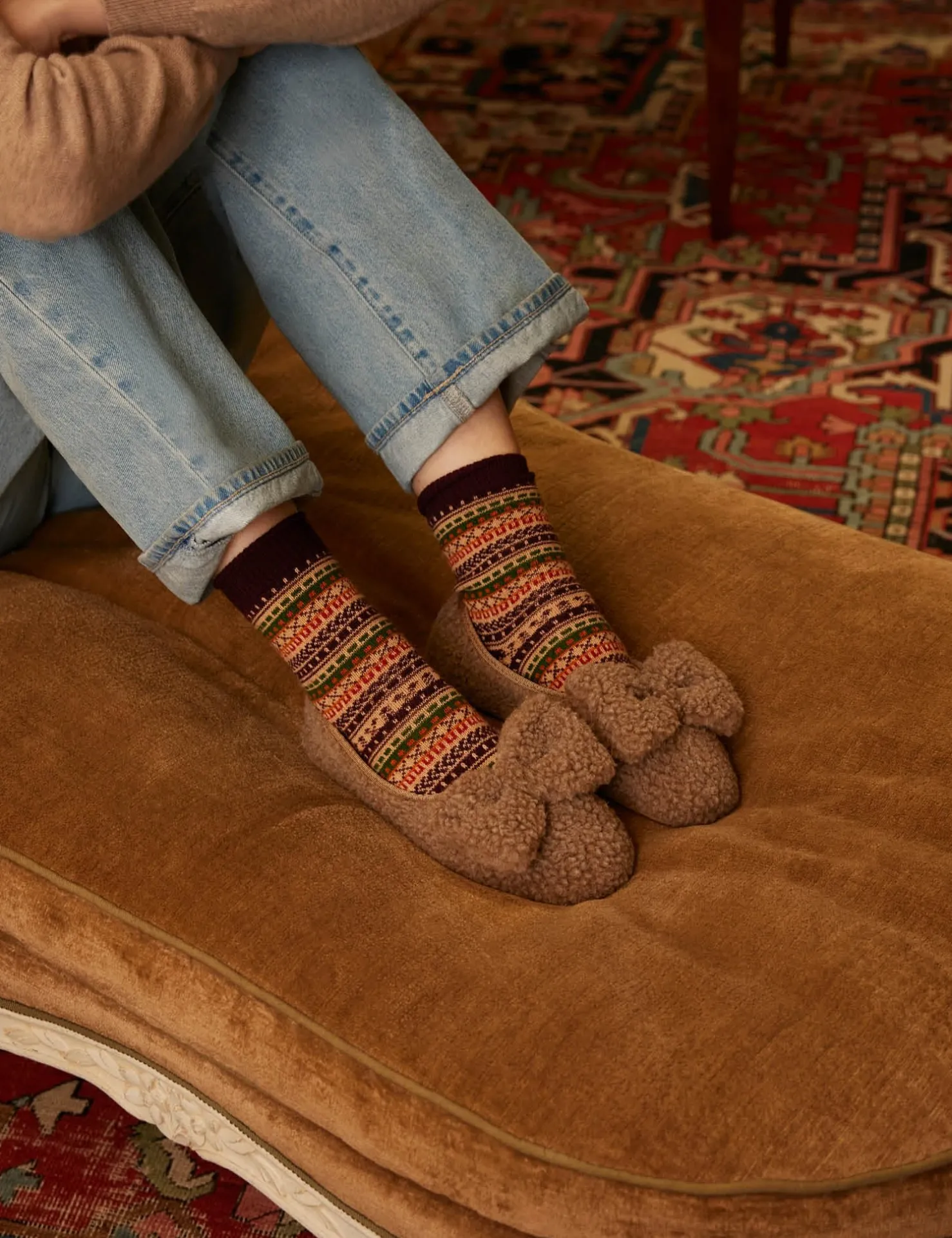 Penelope Chilvers Slippers*Celeste Shearling Bow Slipper