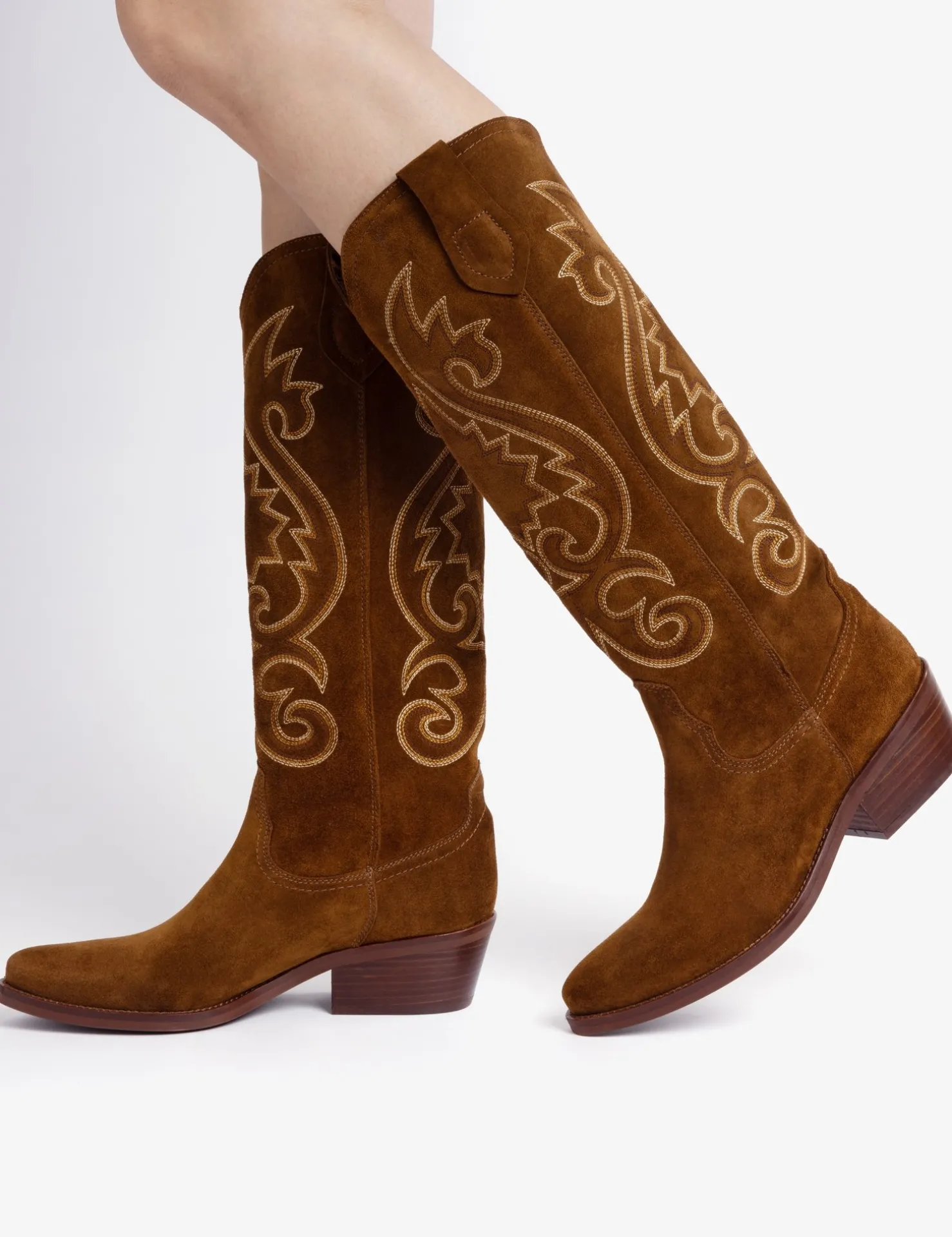BOY Penelope Chilvers Long Boots | Cowboy Boots*Cowgirl Suede Embroidered Boot