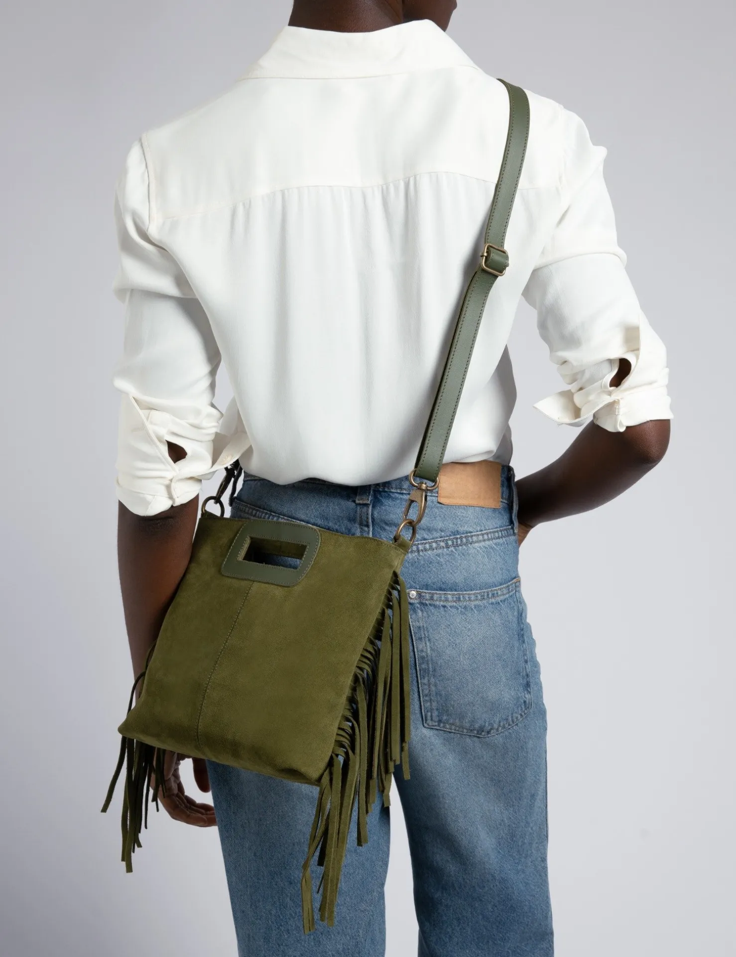 Penelope Chilvers Bags*Fringe Handy Suede Bag