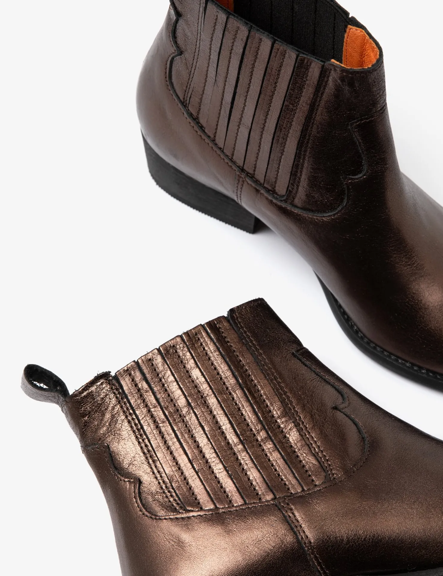 Penelope Chilvers Ankle Boots*Frontier Metallic Leather Boot