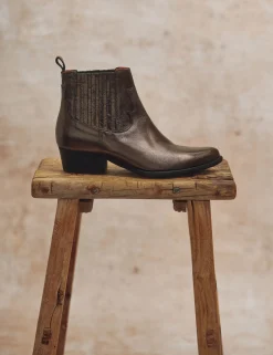 Penelope Chilvers Ankle Boots*Frontier Metallic Leather Boot