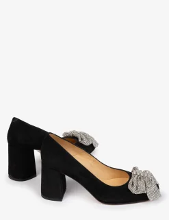 Penelope Chilvers Heeled Shoes*Gamine Bow Suede Shoe