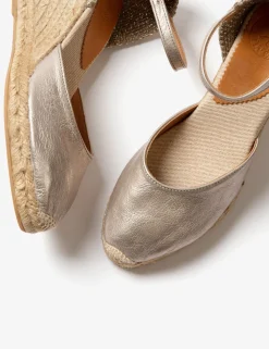 Penelope Chilvers Espadrilles*High Mary Jane Metallic Leather Espadrille