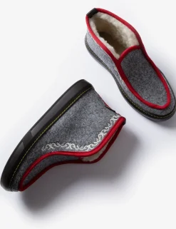 Penelope Chilvers Mens | Slippers*Inuit Embroidered Felt Wool-Lined Slipper
