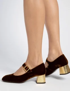 Penelope Chilvers Heeled Shoes | Mary Janes*Mid Mary Jane Velvet Shoe