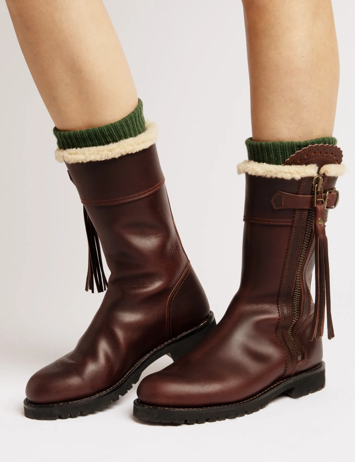 Penelope Chilvers Winter Boots | Wool & Shearling*Midcalf Lined Tassel Boot