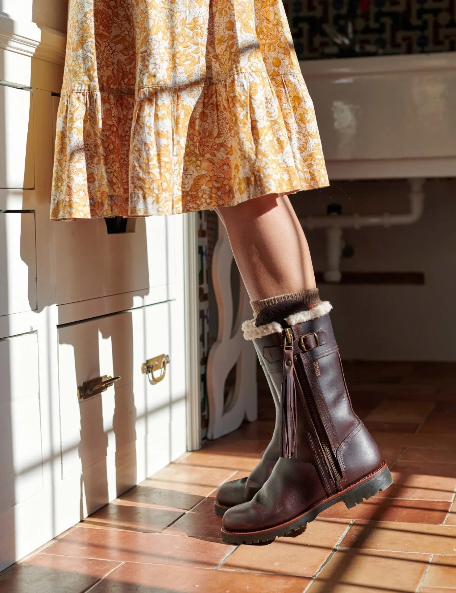Penelope Chilvers Winter Boots | Wool & Shearling*Midcalf Lined Tassel Boot