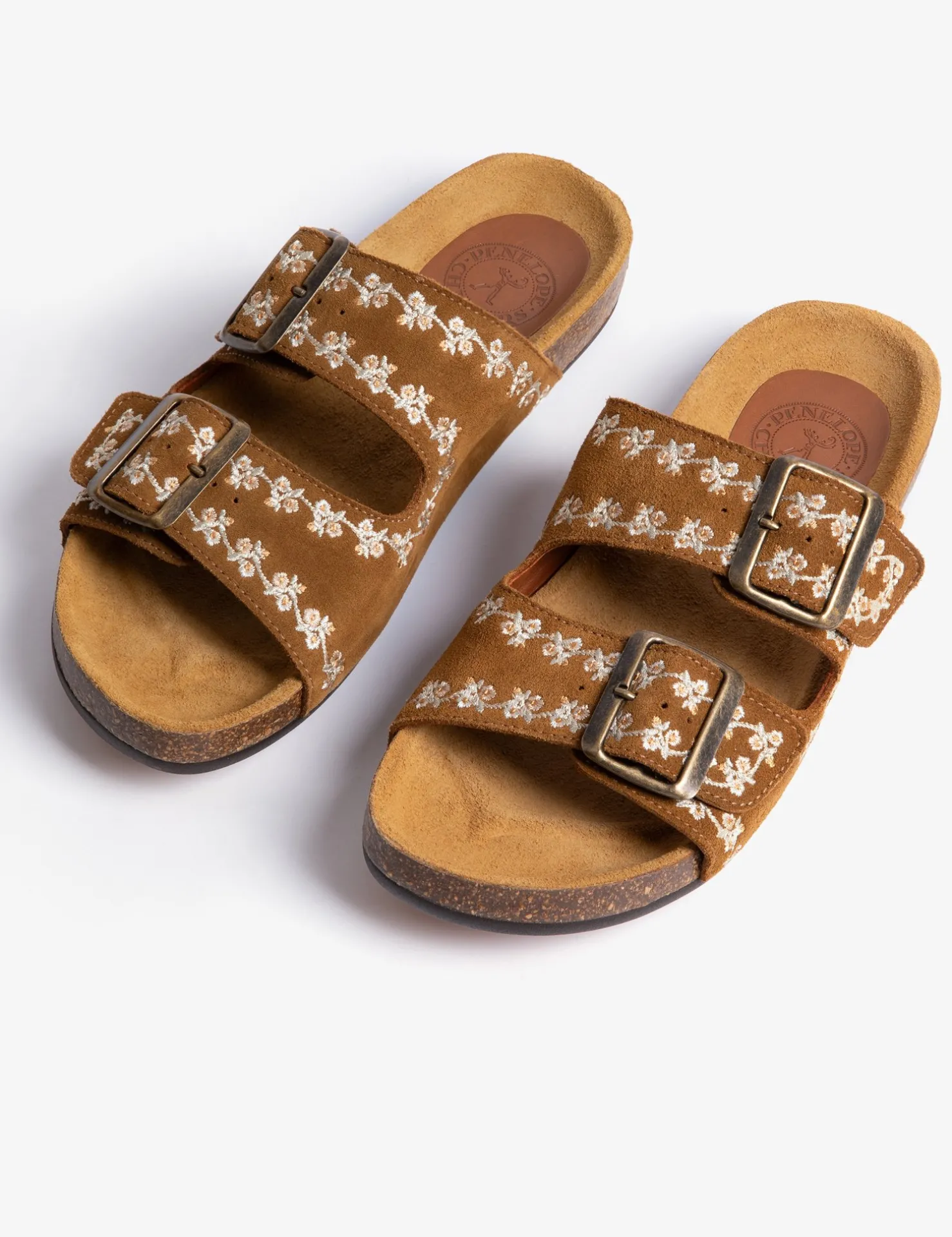 Penelope Chilvers Slides*Pool Suede Embroidery Slide